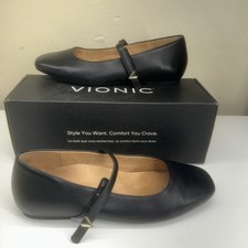 Vionic Alameda Black  Tan Leather Size 8 Used
