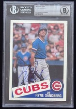 Signed Ryne Sandberg 1985 Topps Super #1 Autographed Rookie Card (RC) Auto BAS