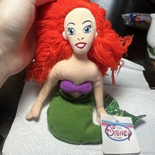 Disney Ariel Bean Bag Plush The Little Mermaid Purple  Green With Tags