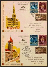 Belgium. Aerial. Cover Yvert 15/23A. 1948. Complete Series, Eighteen Values. Pe