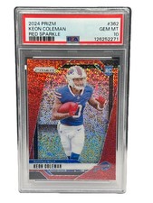 2024 Panini Prizm - Rookies Keon Coleman #362 Red Sparkle Prizm (RC)