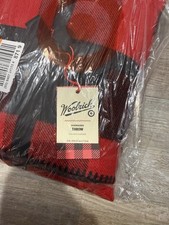 Woolrich Red/Black Plaid Throw Blanket Acrylic/Wool 50 x 70 in