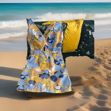 Zara Trafaluc Women's Dress Blue & Yellow Pattern prefect for summer 