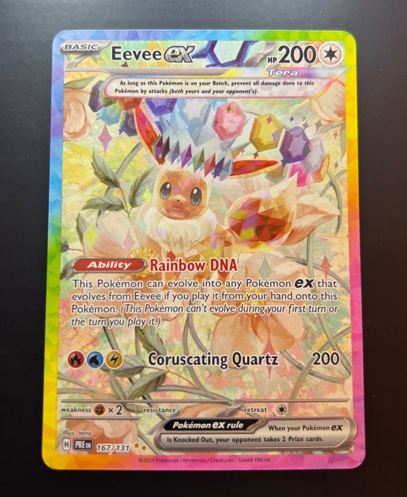 Eevee ex 167/131 Prismatic Evolutions Special Illustration Rare Near Mint