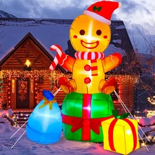 Christmas Inflatables Outdoor Decorations Gingerbread Man, 6Ft Inflatable Christ