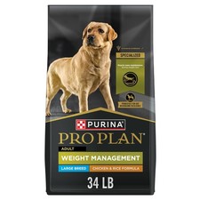 Purina Pro Plan Large Breed Weight Management Dog Food - Chicken Rice 34 lb