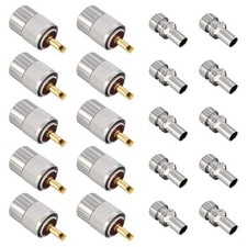 10 Pack UHF/PL-259 Solder Connector Plug with Reducer for RG8X, RG8, RG59,5964