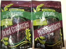 2 Pack Trader Joe's Organic Dried Fruit Cranberries No Sugar Added 5.5oz Each