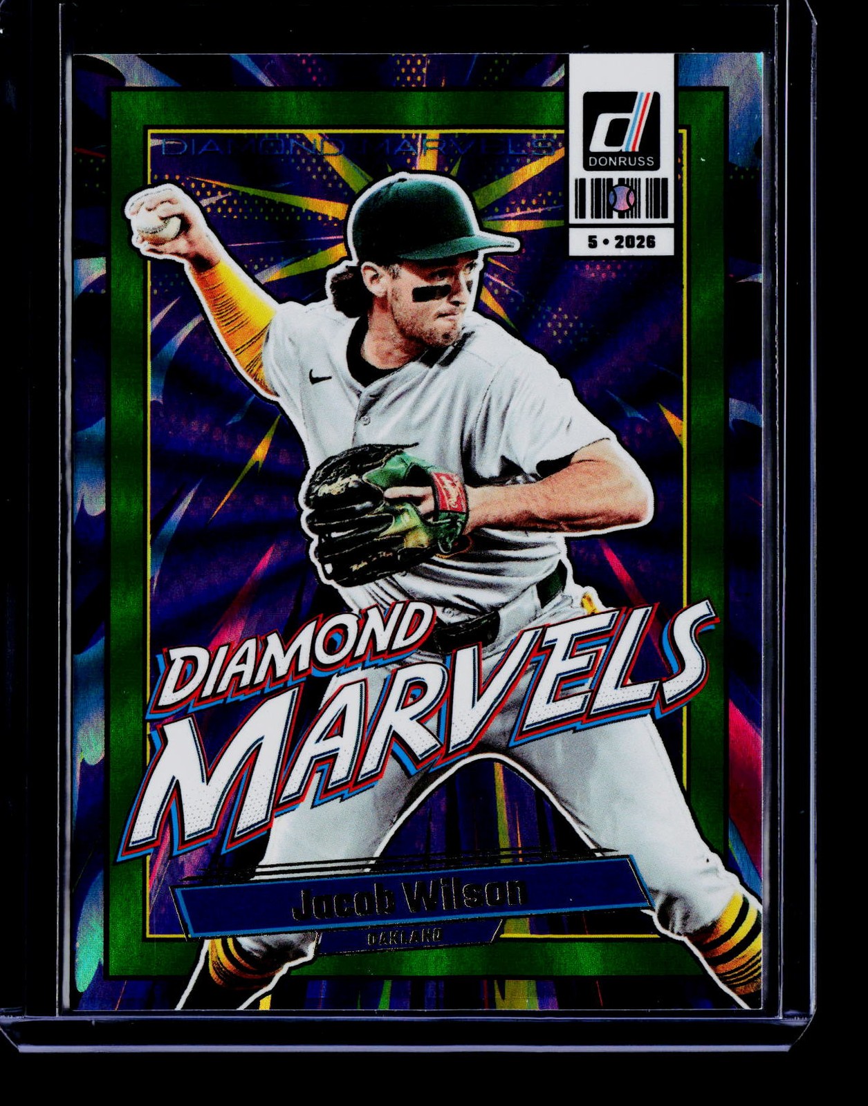 2026 Donruss #13 Jacob Wilson Diamond Marvels Green Laser