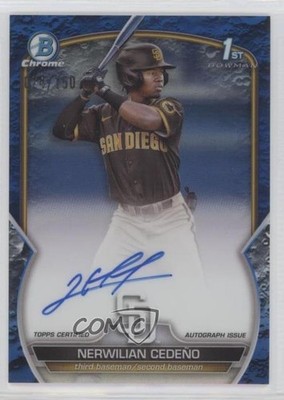 2023 Bowman Blue Lunar Crater Refractor 24/150 Nerwilian Cedeno Cedeño Auto 0eo6