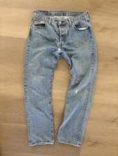 Levi's 501 Series Men's Straight Leg Jeans - Light Wash Blue Denim Button Fly