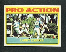 Larry Csonka Dolphins NFL Pro-Action Running Back Football Card 1972 Topps #259