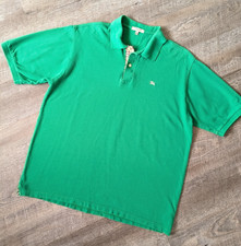 Burberry London LG Polo Shirt Green Knit Preppy Academia Old Money Ivy Golf Brit