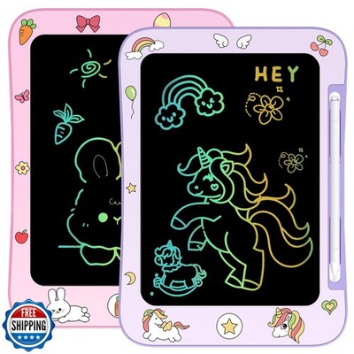 [2 Pack] Genialba LCD Writing Tablet for Kids, Colorful Screen Drawing Board 