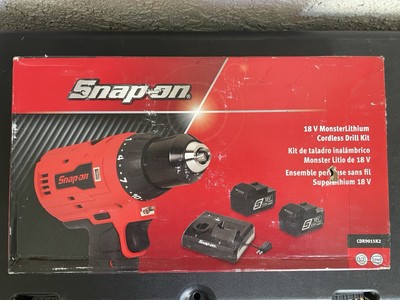 For Snap On 18v Monsterlithium Cordless Drill  Kit 1/2 CDR9015k2 Tool/2batt/chg