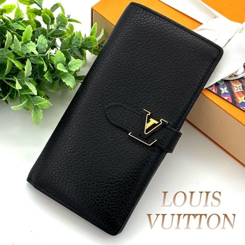 Louis Vuitton LV Vertical Wallet Black Long Wallet