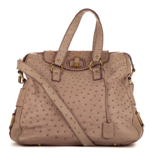 Yves Saint Laurent Sac Rive Gauche Striped Leather Rose Unisex Bag #BCP5245