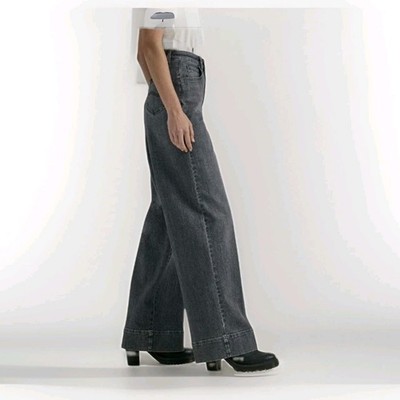 Lee Women's Legendary High Rise Jean Wide Leg Grey Blurred Darks Sz 14 W30'' L30''