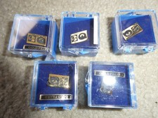 Lot of 5 Vintage 24 Karat Gold Filled Hoechst Pharmaceutical Pins in Boxes