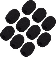 10 Pack Mini Small Size Lapel Headset Microphone Windscreen Foam Cover, Black