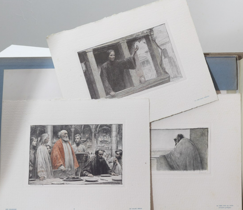 3 x Albums Paraboles by Eugène Burnand c.1913, 18 colour plates - Picture 4 of 8
