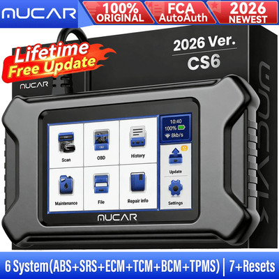 MUCAR CS6 OBD2 Diagnostic Scanner ABS SRS TPMS Engine 6 System Scan ABS Bleeding