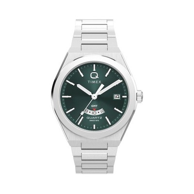 Herrenuhr TIMEX Q GMT TW2Y24800 Stahlarmband grün