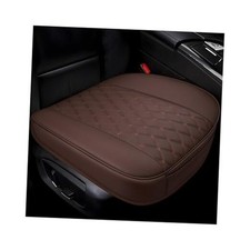 Car Seat Bottom Covers Pad, Anti Slip Leather Auto Front Seat Cushion Coffee