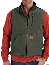 Carhartt 2XL men  s Sherpa lined vest two tone green gray V33-355