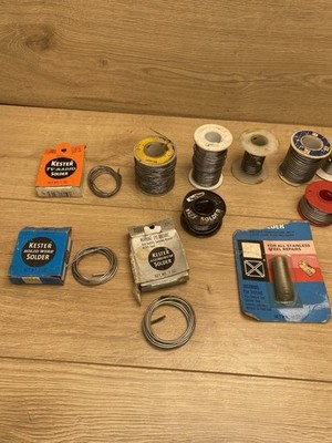 Vintage Solder Lot Kester, TopLine & More Lead Solder Wire Spools 3.57 Lbs
