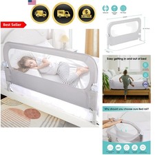 Toddler Bed Rail Guard 47 Inch Swing Down Side Rails for Kids Safety