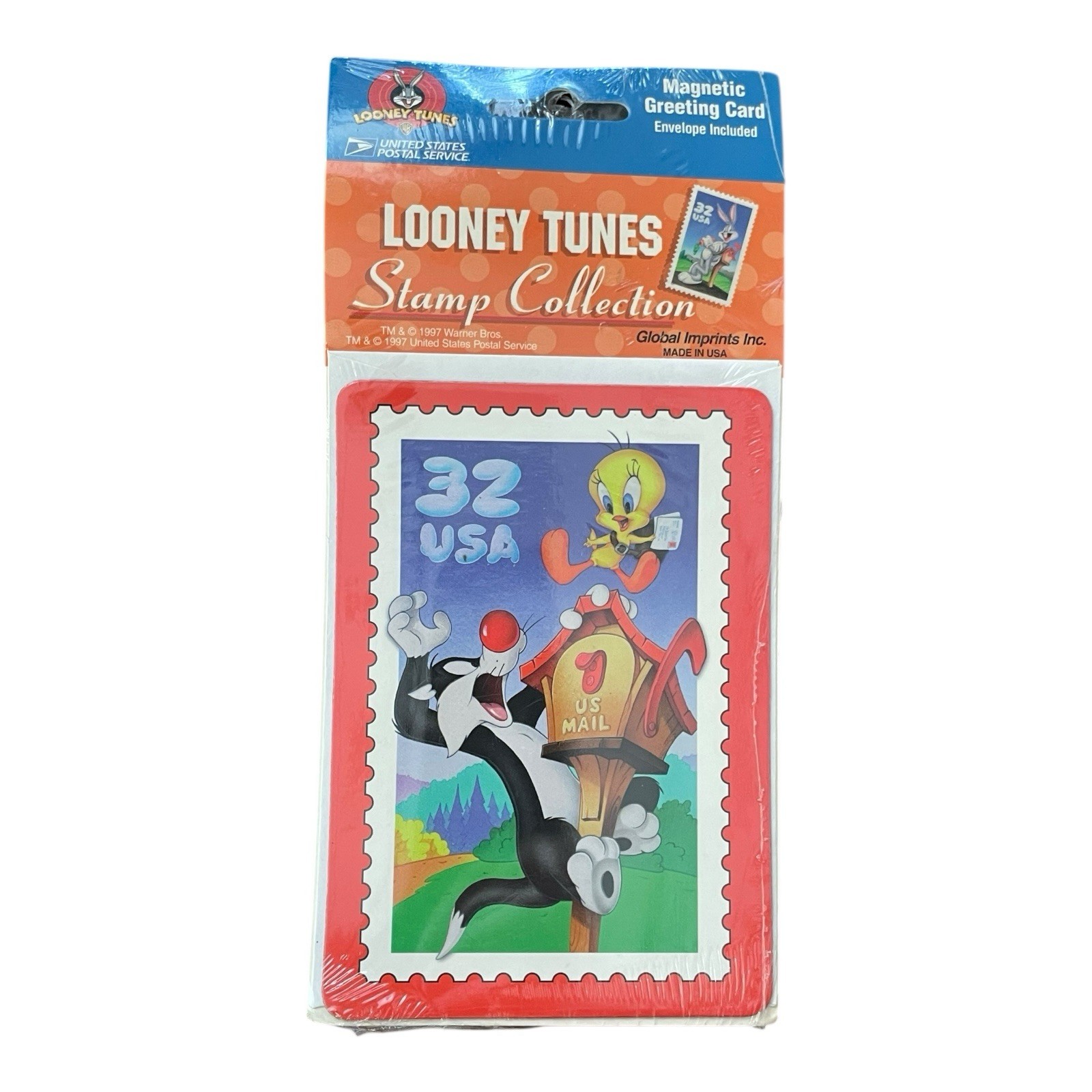 Looney Tunes Tweety & Sylvester USPS Stamp Collection Magnetic Greeting Card