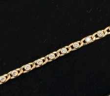 9K Gold Bracelet With Zirconias Ref. P-625-CH-9K. 18.5 Cm. 2.5 Mm. 1.57G