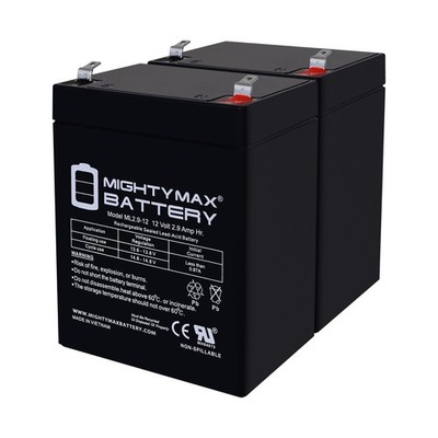 Mighty Max 12V 2.9AH F1 Replaces Invacare Reliant RHL450-1 Patient Lift - 2 Pack