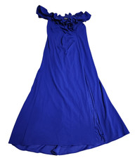 Xscape Womens 20W Scuba Ruched Ruffle Off the Shoulder Dress Royal Blue 4914XW
