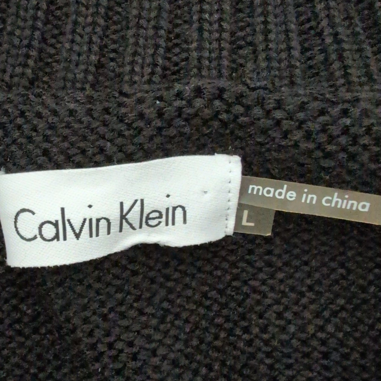 Calvin Klein Cable Knit Sweater Dress Womens Size Large Black Button Cowl Neck thumbnail 4