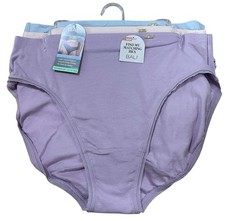 Bali Sz 8 ASSORTED COLORS DFLEH3 Cotton Collection Hi-Cut Panty - 3 Pack NWT