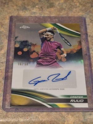 2025 Topps Chrome Tennis Gold Refractor #CA-CRD Casper Ruud Auto /50