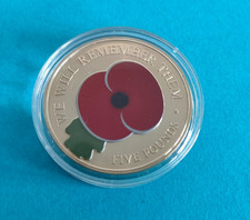 2020 Jersey Poppy Remembrance 'We Will Remember Them' BU &pound;5 Coin CAPSULED *NEW*