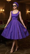 1950s Vintage Retro Rockabilly purple dress choice of sizes 12-26