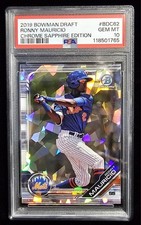 2019 Bowman Chrome Draft Sapphire RONNY MAURICIO #BDC-62 - NY Mets PSA 10 