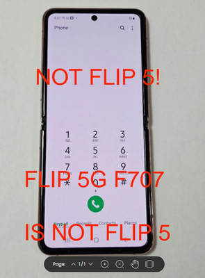 Samsung Galaxy Z Flip 5G F707U Screen Folding AMOLED Mystic Bronze Original MINT