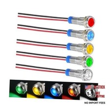 5 Pack 6mm LED Indicator Lights, 3V-9V DC
