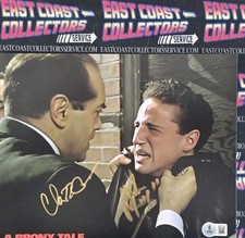 CHAZZ PALMINTERI & LILLO BRANCATO AUTOGRAPHED PHOTO BRONX TALE BECKETT COA HOLO