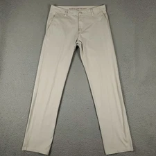 Rhone Pants Mens Size 32x32 Beige Commuter Flat Front Chino Trousers *