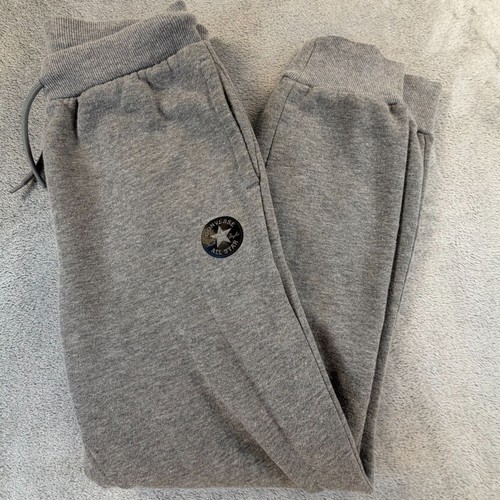 Converse Jogger Sweatpants Youth XL Gray Fleece Drawstring Logo