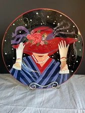 Red Hat Society Ladies In Red 16” Platter  by Susan Winget Excellent Cond