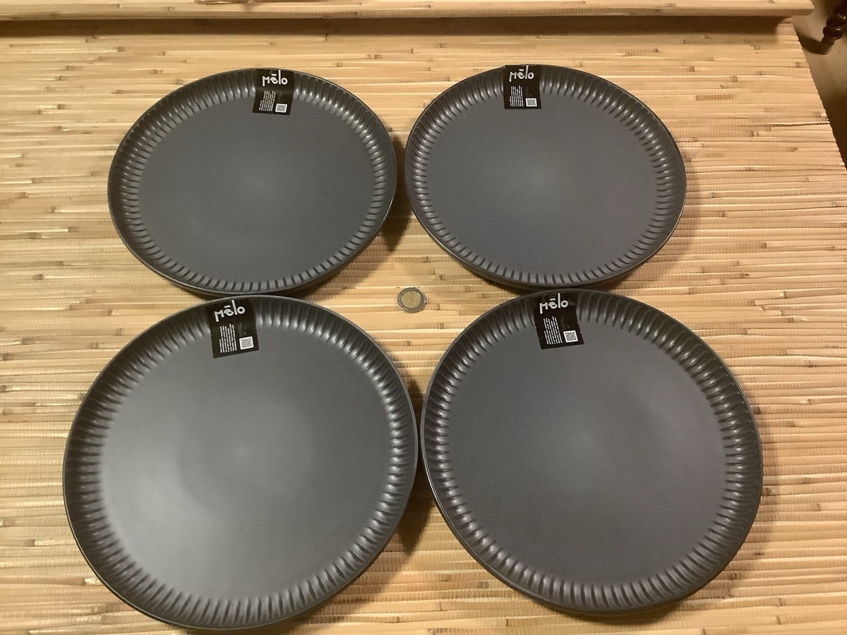 Set of 4 Dinner Plates ME71 Grey collection by Melo | eBay