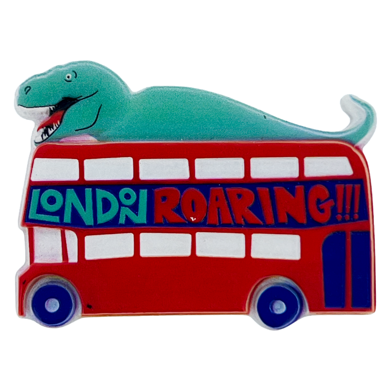 London Bus T-Rex Roaring 3D Fridge Magnet By Natural History Museum