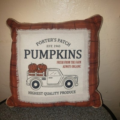 Large Fall Pumkin Patch Themed Pillow